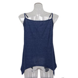 Maxbell Maxbell Women Sexy Spaghetti Strap Tank Tops V Neck Pleated Camisole Blue L