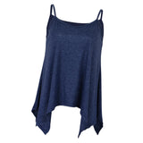 Maxbell Maxbell Women Sexy Spaghetti Strap Tank Tops V Neck Pleated Camisole Blue L