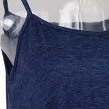 Maxbell Maxbell Women Sexy Spaghetti Strap Tank Tops V Neck Pleated Camisole Blue XL