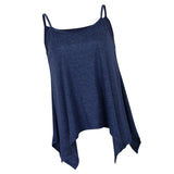 Maxbell Women Sexy Spaghetti Strap Tank Tops V Neck Pleated Camisole Blue XL