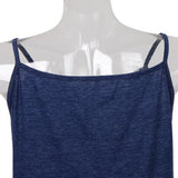Maxbell Women Sexy Spaghetti Strap Tank Tops V Neck Pleated Camisole Blue 2XL