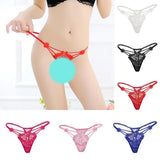 Maxbell Maxbell Women Sexy Embroidered Heart Shaped Lace Underwear G-string Briefs Black