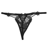 Maxbell Maxbell Women Sexy Embroidered Heart Shaped Lace Underwear G-string Briefs Black