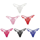 Maxbell Maxbell Women Sexy Embroidered Heart Shaped Lace Underwear G-string Briefs Black