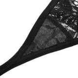 Maxbell Maxbell Women Sexy Embroidered Heart Shaped Lace Underwear G-string Briefs Black