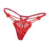 Maxbell Maxbell Women Sexy Embroidered Heart Shaped Lace Underwear G-string Briefs Red