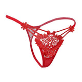 Maxbell Maxbell Women Sexy Embroidered Heart Shaped Lace Underwear G-string Briefs Red
