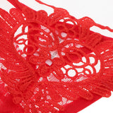 Maxbell Maxbell Women Sexy Embroidered Heart Shaped Lace Underwear G-string Briefs Red