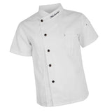 Unisex Chef Jackets Coat Short Sleeves Shirt Kitchen Uniforms White M