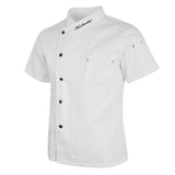 Unisex Chef Jackets Coat Short Sleeves Shirt Kitchen Uniforms White M