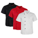 Unisex Chef Jackets Coat Short Sleeves Shirt Kitchen Uniforms White M