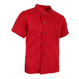 Maxbell 2x Unisex Chef Jackets Coat Short Sleeves Shirt Kitchen Uniforms M White Red