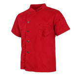Maxbell 2x Unisex Chef Jackets Coat Short Sleeves Shirt Kitchen Uniforms M White Red