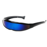Maxbell 2/set Futuristic Cyclops Mirrored Sunglasses Narrow Monoblock Shield Glasses