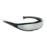Maxbell 2x Futuristic Cyclops Silver Mirrored Sunglasses Monoblock Shield Glasses