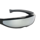 Maxbell 2x Futuristic Cyclops Silver Mirrored Sunglasses Monoblock Shield Glasses