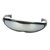 Maxbell 2x Futuristic Cyclops Silver Mirrored Sunglasses Monoblock Shield Glasses