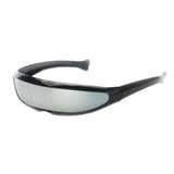 Maxbell 2x Futuristic Cyclops Silver Mirrored Sunglasses Monoblock Shield Glasses
