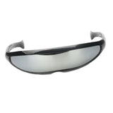 Maxbell 2x Futuristic Cyclops Silver Mirrored Sunglasses Monoblock Shield Glasses