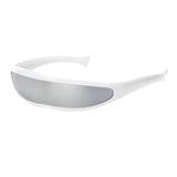 Maxbell 2x Futuristic Cyclops Silver Mirrored Sunglasses Monoblock Shield Glasses