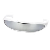 Maxbell 2x Futuristic Cyclops Silver Mirrored Sunglasses Monoblock Shield Glasses