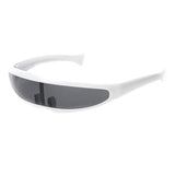 Maxbell 2x Futuristic Narrow Mirrored Visor Sunglasses Space Alien Robot Sunglasses