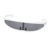 Maxbell 2x Futuristic Narrow Mirrored Visor Sunglasses Space Alien Robot Sunglasses