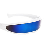 Maxbell 2x Futuristic Cyclops Mirrored Sunglasses Narrow Monoblock Shield Glasses