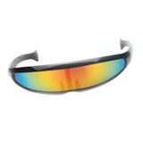 Maxbell 2/set Futuristic Cyclops Mirrored Sunglasses Narrow Monoblock Shield Glasses
