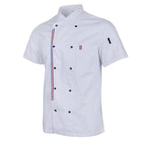 Maxbell Women Men Chef Jackets Coat Short Sleeves Shirt Kitchen Uniforms M White