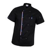 Maxbell Women Men Chef Jackets Coat Short Sleeves Shirt Kitchen Uniforms XL Black