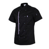Maxbell Women Men Chef Jackets Coat Short Sleeves Shirt Kitchen Uniforms XL Black