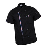 Maxbell Women Men Chef Jackets Coat Short Sleeves Shirt Kitchen Uniforms XL Black