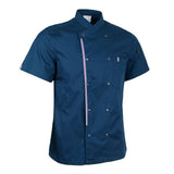 Maxbell Women Men Chef Jackets Coat Short Sleeves Shirt Kitchen Uniforms 3XL Blue
