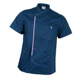 Maxbell Women Men Chef Jackets Coat Short Sleeves Shirt Kitchen Uniforms 3XL Blue