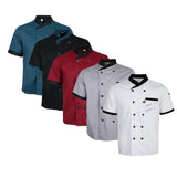 Maxbell 2 Pieces Chef Jacket Uniform Short Sleeves Hotel Kitchen Apparel Cook Coat