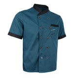 Maxbell 2 Pieces Chef Jacket Uniform Short Sleeves Hotel Kitchen Apparel Cook Coat