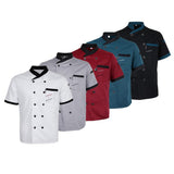 Maxbell 2 Pieces Chef Jacket Uniform Short Sleeves Hotel Kitchen Apparel Cook Coat