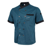 Maxbell 2 Pieces Chef Jacket Uniform Short Sleeves Hotel Kitchen Apparel Cook Coat