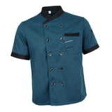 Maxbell 2 Pieces Chef Jacket Uniform Short Sleeves Hotel Kitchen Apparel Cook Coat
