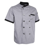 Maxbell 2Pieces Chef Jacket Uniform Short Sleeve Hotel Kitchen Apparel Cook Coat L