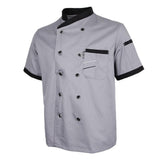 Maxbell 2Pieces Chef Jacket Uniform Short Sleeve Hotel Kitchen Apparel Cook Coat L
