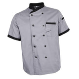 Maxbell 2Pieces Chef Jacket Uniform Short Sleeve Hotel Kitchen Apparel Cook Coat L