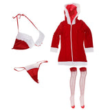 Maxbell 4 Pieces Sexy Womens Christmas Cosplay Costume Outfit Naughty Lingerie Set