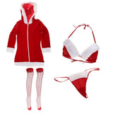 Maxbell 4 Pieces Sexy Womens Christmas Cosplay Costume Outfit Naughty Lingerie Set