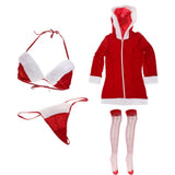 Maxbell 4 Pieces Sexy Womens Christmas Cosplay Costume Outfit Naughty Lingerie Set