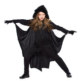 Maxbell Kids Bat Halloween Costume Spandex Hooded Jumpsuit with Wing Girls Boys S