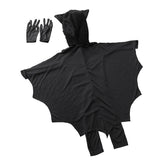 Maxbell Kids Bat Halloween Costume Spandex Hooded Jumpsuit with Wing Girls Boys S
