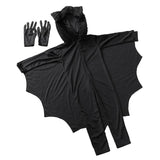 Maxbell Kids Bat Halloween Costume Spandex Hooded Jumpsuit with Wing Girls Boys S