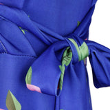Maxbell Maxbell Women's Floral Maxi Dresses Long Sleeve V-Neck Sexy Beach Dress M Blue